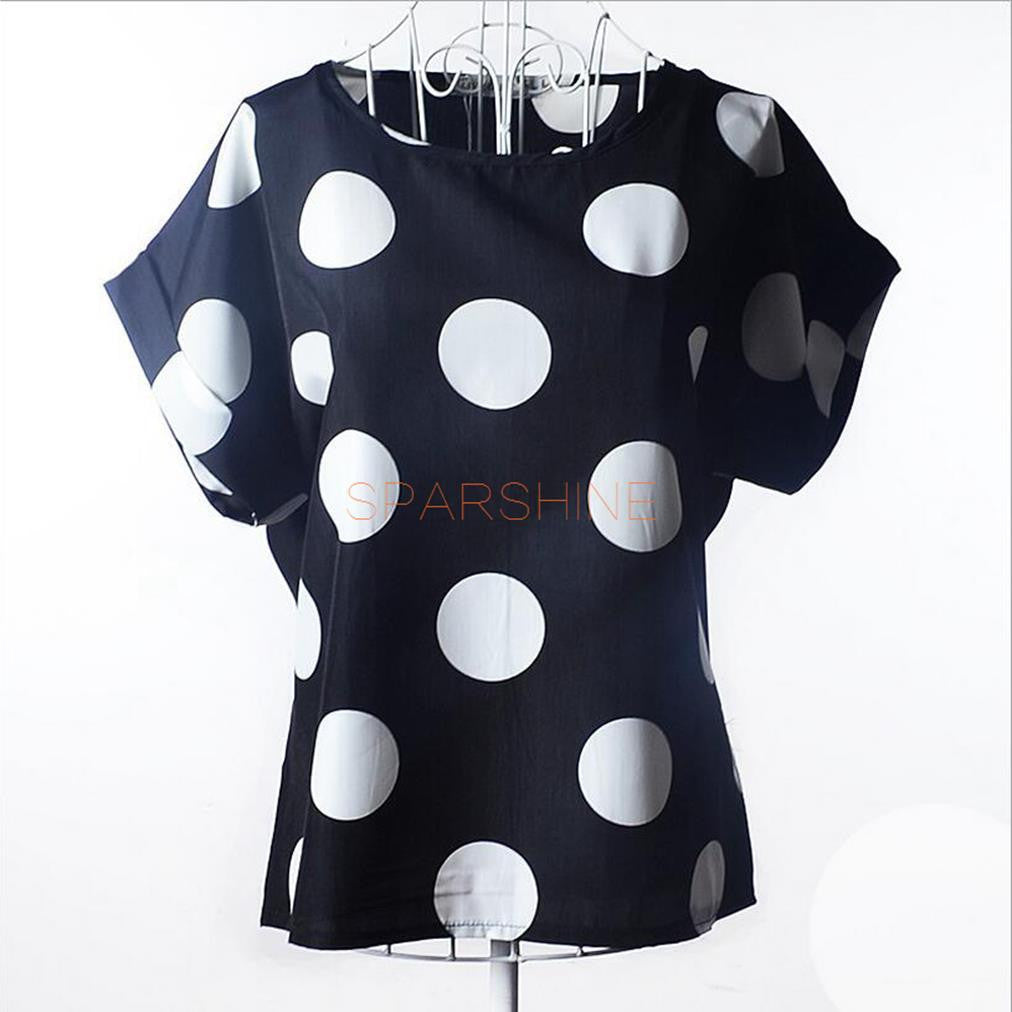 Women Blouses Chiffon Shirt Women Plus Size Short Sleeve Women Tops Batwing Summer-Dollar Bargains Online Shopping Australia