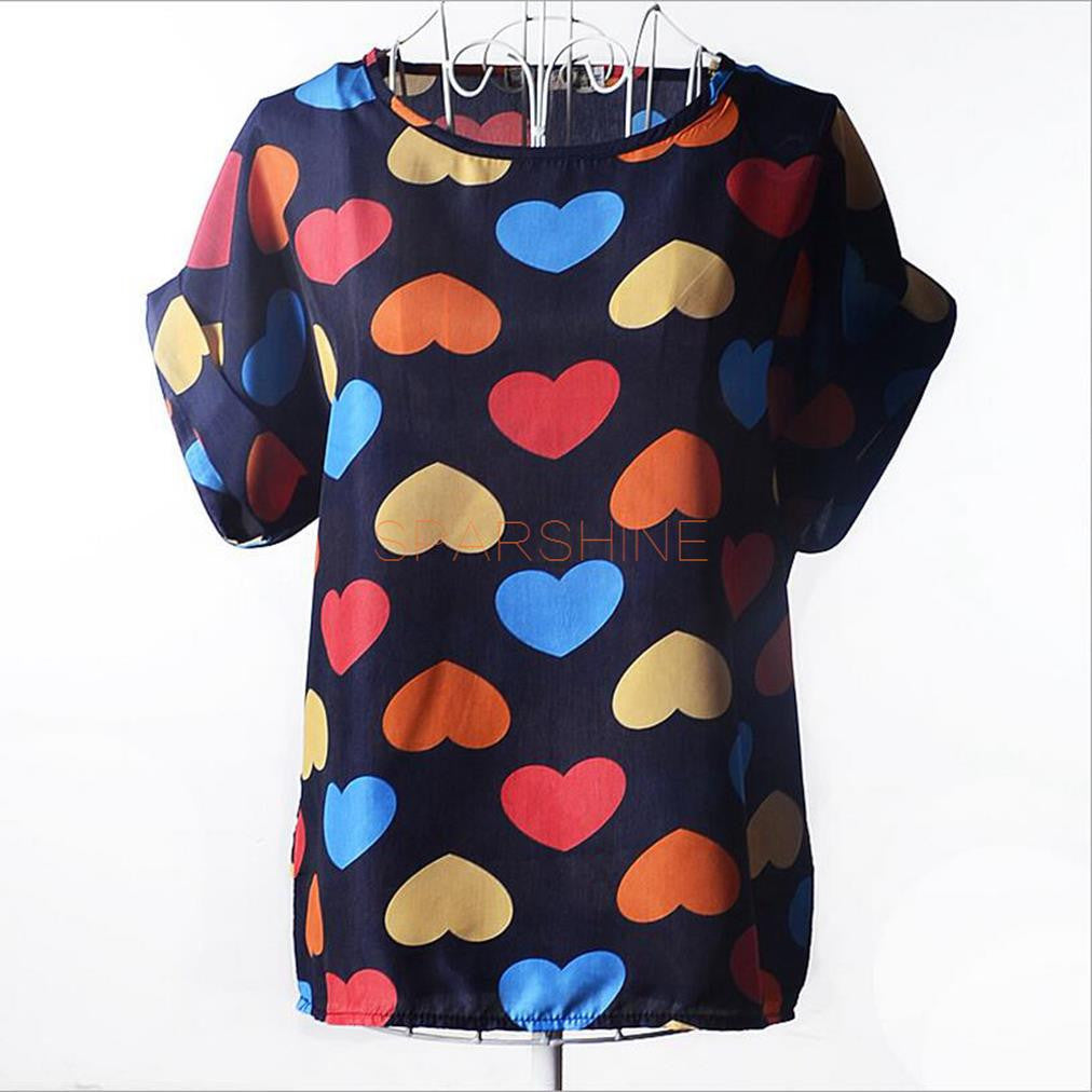 Women Blouses Chiffon Shirt Women Plus Size Short Sleeve Women Tops Batwing Summer-Dollar Bargains Online Shopping Australia