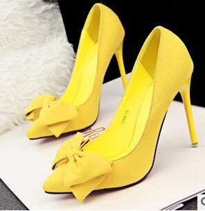 Shoes Woman Thin Heel High Heel Shoes Bowtie Shallow Mouth Fashion Women Pumps Zapato De Tacon Alto Party Shoes 42-Dollar Bargains Online Shopping Australia