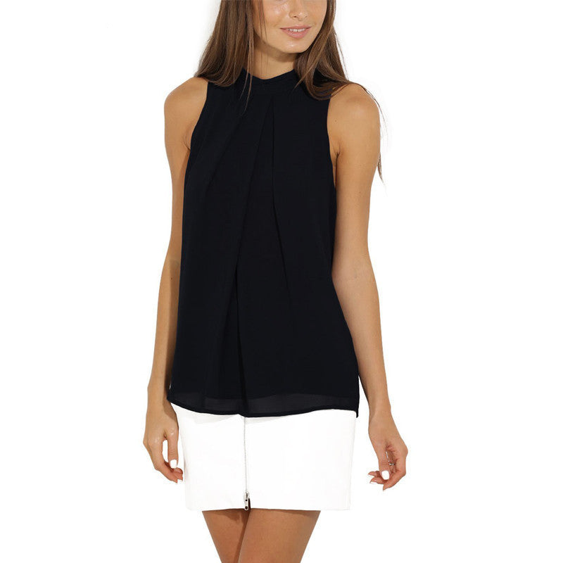 Chiffon Sleeveless Blouse Women Tops Elia Cher Brand Plus Size Causal Blouses Chic Elegant Lady Shirts Summer Tops Blusas-Dollar Bargains Online Shopping Australia