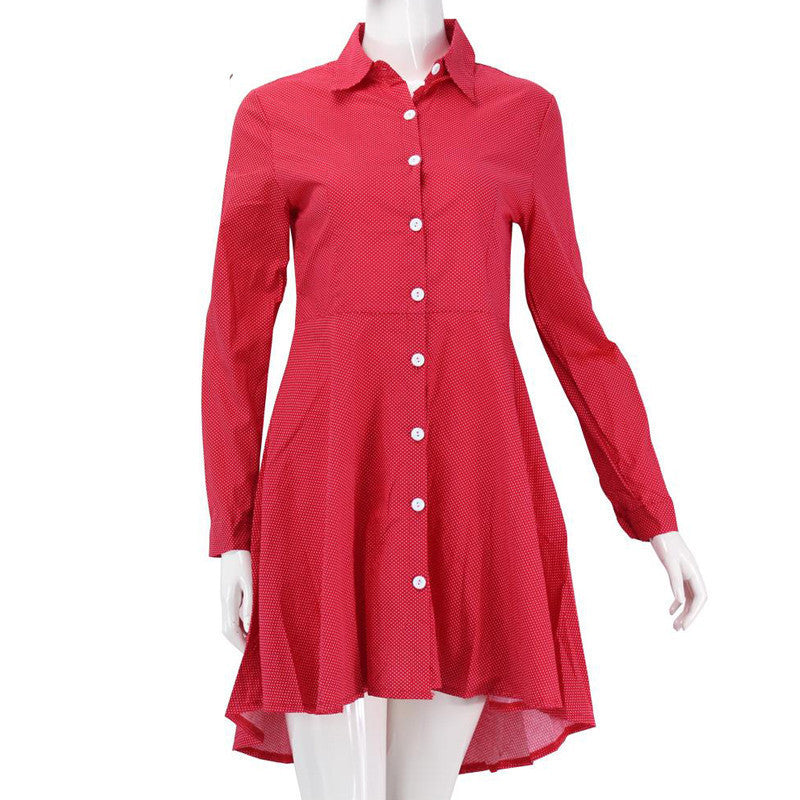 Preppy Style Women Summer Autumn Dress Sexy 3/4 Sleeve Red Plaid Print Office Shirt Cardigan Dresses Work Wear DR5985-Dollar Bargains Online Shopping Australia