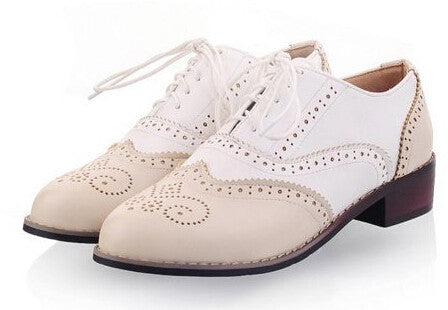 Cutout low heel oxford on sale shoes