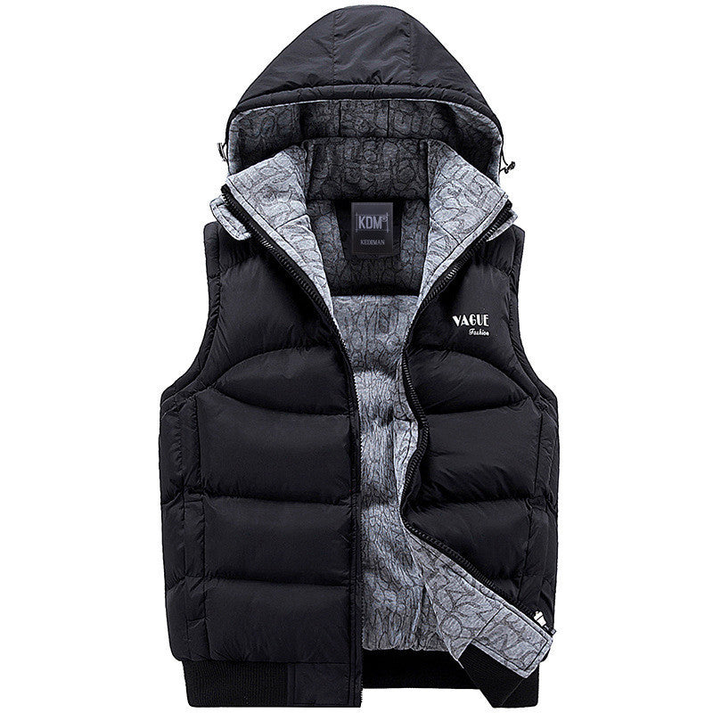 Men Winter White Big Size Vests Quality Solid Padded Cotton Sleeveless  Jacket Male Waistcoat Puffer Vest Homme