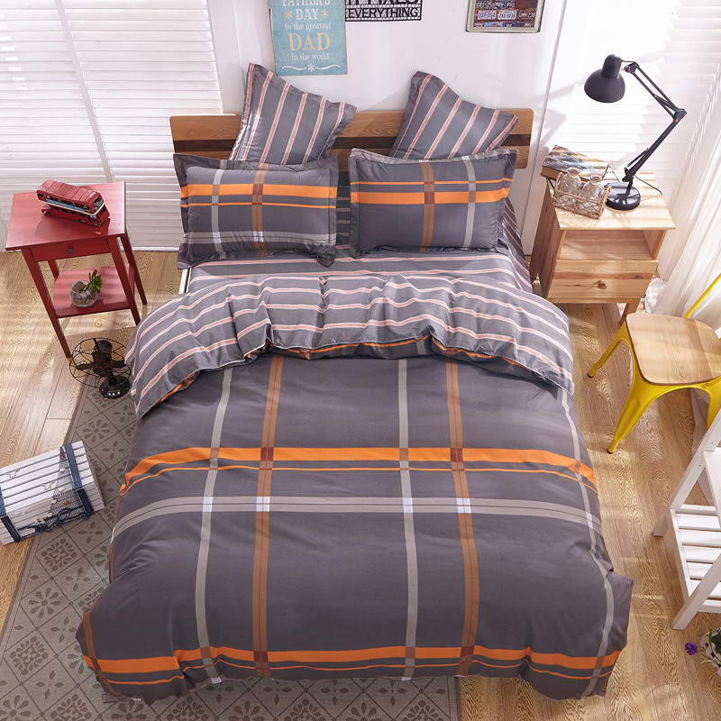 Spring and Autumn Cotton Bedding Sets Duvet Cover Bed Sheet Minimalist Style Checkered Fashion 3 / 4pcs Queen Full Twin Size-Dollar Bargains Online Shopping Australia