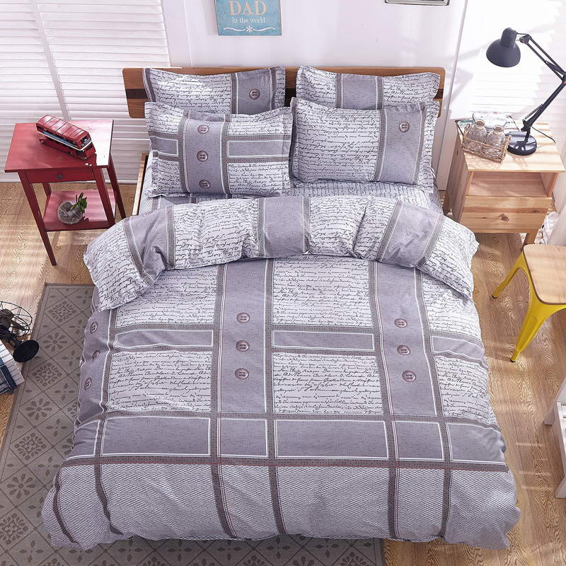 Spring and Autumn Cotton Bedding Sets Duvet Cover Bed Sheet Minimalist Style Checkered Fashion 3 / 4pcs Queen Full Twin Size-Dollar Bargains Online Shopping Australia