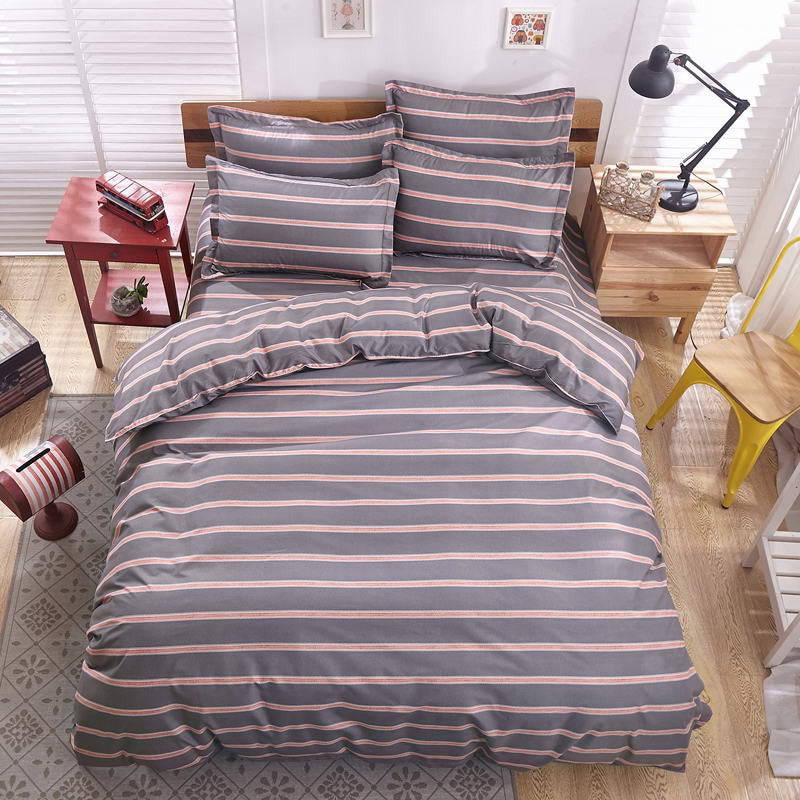 Spring and Autumn Cotton Bedding Sets Duvet Cover Bed Sheet Minimalist Style Checkered Fashion 3 / 4pcs Queen Full Twin Size-Dollar Bargains Online Shopping Australia