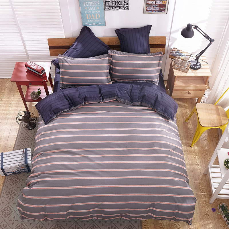 Spring and Autumn Cotton Bedding Sets Duvet Cover Bed Sheet Minimalist Style Checkered Fashion 3 / 4pcs Queen Full Twin Size-Dollar Bargains Online Shopping Australia