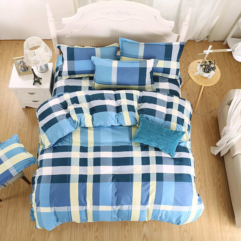 Spring and Autumn Cotton Bedding Sets Duvet Cover Bed Sheet Minimalist Style Checkered Fashion 3 / 4pcs Queen Full Twin Size-Dollar Bargains Online Shopping Australia