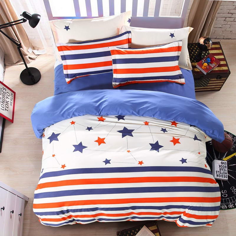 Spring and Autumn Cotton Bedding Sets Duvet Cover Bed Sheet Minimalist Style Checkered Fashion 3 / 4pcs Queen Full Twin Size-Dollar Bargains Online Shopping Australia