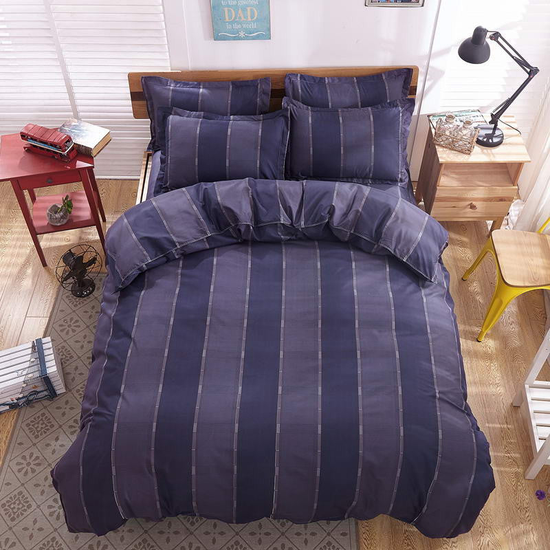 Spring and Autumn Cotton Bedding Sets Duvet Cover Bed Sheet Minimalist Style Checkered Fashion 3 / 4pcs Queen Full Twin Size-Dollar Bargains Online Shopping Australia