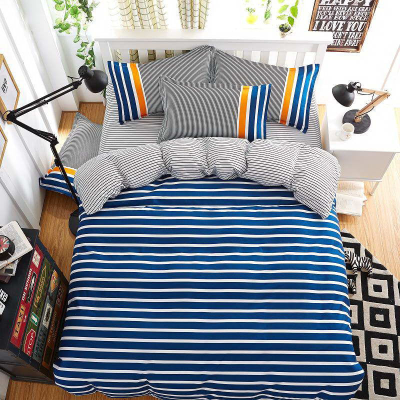 Spring and Autumn Cotton Bedding Sets Duvet Cover Bed Sheet Minimalist Style Checkered Fashion 3 / 4pcs Queen Full Twin Size-Dollar Bargains Online Shopping Australia