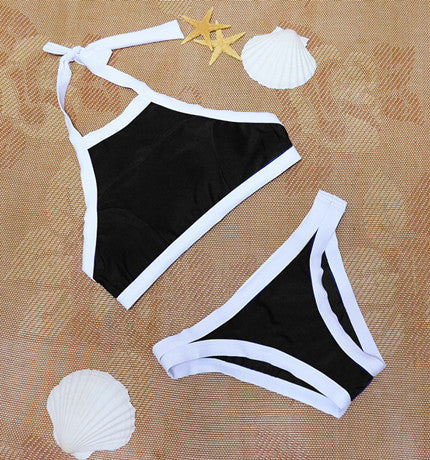 Summer styles Sexy Cross halter top High neck bikini set Women Swimwea