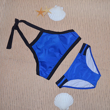 Summer styles Sexy Cross halter top High neck bikini set Women Swimwea