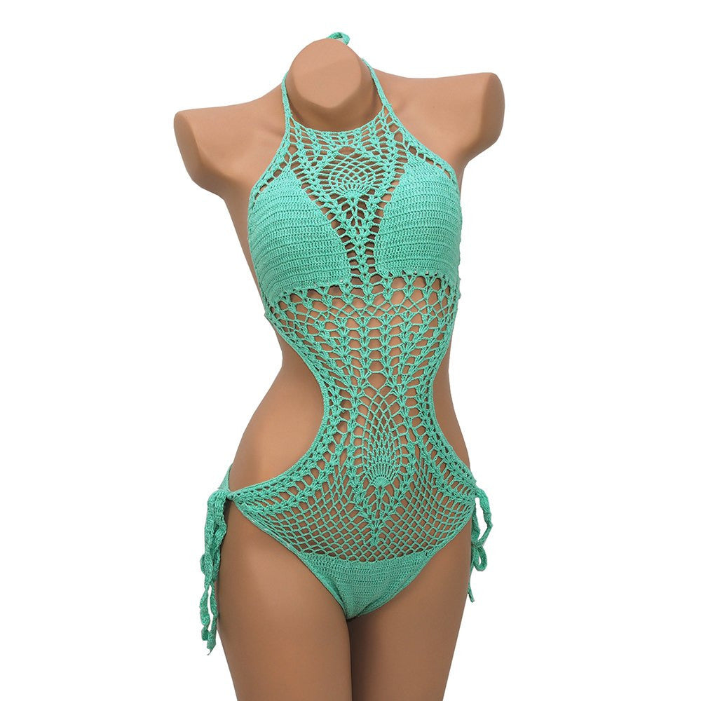 Green and white hot sale bathing suit