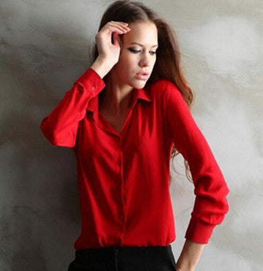 work wear women shirt blouse casual solid elegant ladies chiffon office blouse top fashion summer formal-Dollar Bargains Online Shopping Australia