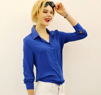 work wear women shirt blouse casual solid elegant ladies chiffon office blouse top fashion summer formal-Dollar Bargains Online Shopping Australia