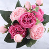 30cm Rose Pink Silk Peony Artificial Flowers Bouquet Home Wedding Decoration indoor-Dollar Bargains Online Shopping Australia