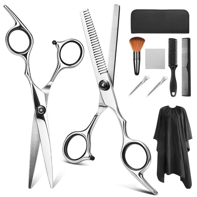 9 PCS Professional Hairdressing Scissors Kit Hair Cutting Scissors Hair Scissors Tail comb Hair Cape Hair Cutter Comb-Dollar Bargains Online Shopping Australia