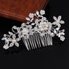 Silver Color Pearl Crystal Wedding Hair Combs Hair Accessories for Bridal Flower Headpiece Women Bride Hair ornaments Jewelry-Dollar Bargains Online Shopping Australia