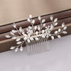 Silver Color Pearl Crystal Wedding Hair Combs Hair Accessories for Bridal Flower Headpiece Women Bride Hair ornaments Jewelry-Dollar Bargains Online Shopping Australia