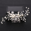 Silver Color Pearl Crystal Wedding Hair Combs Hair Accessories for Bridal Flower Headpiece Women Bride Hair ornaments Jewelry-Dollar Bargains Online Shopping Australia