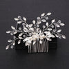 Silver Color Pearl Crystal Wedding Hair Combs Hair Accessories for Bridal Flower Headpiece Women Bride Hair ornaments Jewelry-Dollar Bargains Online Shopping Australia