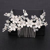 Silver Color Pearl Crystal Wedding Hair Combs Hair Accessories for Bridal Flower Headpiece Women Bride Hair ornaments Jewelry-Dollar Bargains Online Shopping Australia