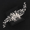 Silver Color Pearl Crystal Wedding Hair Combs Hair Accessories for Bridal Flower Headpiece Women Bride Hair ornaments Jewelry-Dollar Bargains Online Shopping Australia