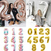 Big Size Gold Sliver Rose Gold Number Balloon Birthday Wedding Party Decorations Foil Balloons Kid Boy toy Baby Shower-Dollar Bargains Online Shopping Australia