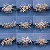 Trendy Handmade Tiara Wedding Hair Comb Leaf flower Bridal Headpiece Gold Pearl Rhinestone Head Jewelry Wedding Hair Accessories-Dollar Bargains Online Shopping Australia