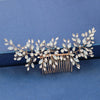 Trendy Handmade Tiara Wedding Hair Comb Leaf flower Bridal Headpiece Gold Pearl Rhinestone Head Jewelry Wedding Hair Accessories-Dollar Bargains Online Shopping Australia