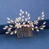 Trendy Handmade Tiara Wedding Hair Comb Leaf flower Bridal Headpiece Gold Pearl Rhinestone Head Jewelry Wedding Hair Accessories-Dollar Bargains Online Shopping Australia