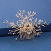 Trendy Handmade Tiara Wedding Hair Comb Leaf flower Bridal Headpiece Gold Pearl Rhinestone Head Jewelry Wedding Hair Accessories-Dollar Bargains Online Shopping Australia