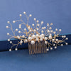 Trendy Handmade Tiara Wedding Hair Comb Leaf flower Bridal Headpiece Gold Pearl Rhinestone Head Jewelry Wedding Hair Accessories-Dollar Bargains Online Shopping Australia