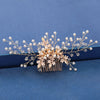 Trendy Handmade Tiara Wedding Hair Comb Leaf flower Bridal Headpiece Gold Pearl Rhinestone Head Jewelry Wedding Hair Accessories-Dollar Bargains Online Shopping Australia