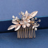 Trendy Handmade Tiara Wedding Hair Comb Leaf flower Bridal Headpiece Gold Pearl Rhinestone Head Jewelry Wedding Hair Accessories-Dollar Bargains Online Shopping Australia