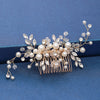 Trendy Handmade Tiara Wedding Hair Comb Leaf flower Bridal Headpiece Gold Pearl Rhinestone Head Jewelry Wedding Hair Accessories-Dollar Bargains Online Shopping Australia