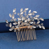 Trendy Handmade Tiara Wedding Hair Comb Leaf flower Bridal Headpiece Gold Pearl Rhinestone Head Jewelry Wedding Hair Accessories-Dollar Bargains Online Shopping Australia