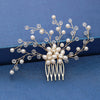 Trendy Handmade Tiara Wedding Hair Comb Leaf flower Bridal Headpiece Gold Pearl Rhinestone Head Jewelry Wedding Hair Accessories-Dollar Bargains Online Shopping Australia