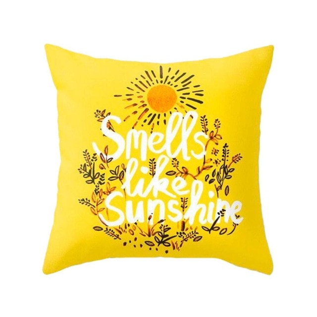 Geometric Yellow Pillowcase Decorative Cushion For Sofa DIY Printed Pillow Chair Car Cushion Christmas Home Decoration-Dollar Bargains Online Shopping Australia