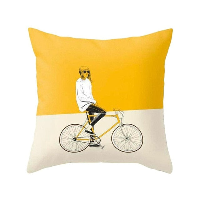 Geometric Yellow Pillowcase Decorative Cushion For Sofa DIY Printed Pillow Chair Car Cushion Christmas Home Decoration-Dollar Bargains Online Shopping Australia