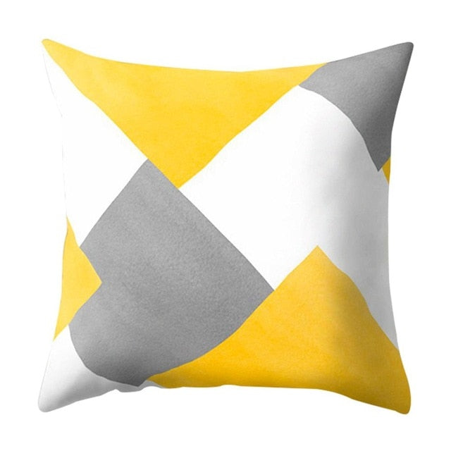 Geometric Yellow Pillowcase Decorative Cushion For Sofa DIY Printed Pillow Chair Car Cushion Christmas Home Decoration-Dollar Bargains Online Shopping Australia