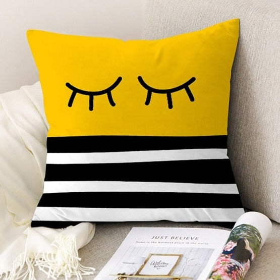 Geometric Yellow Pillowcase Decorative Cushion For Sofa DIY Printed Pillow Chair Car Cushion Christmas Home Decoration-Dollar Bargains Online Shopping Australia