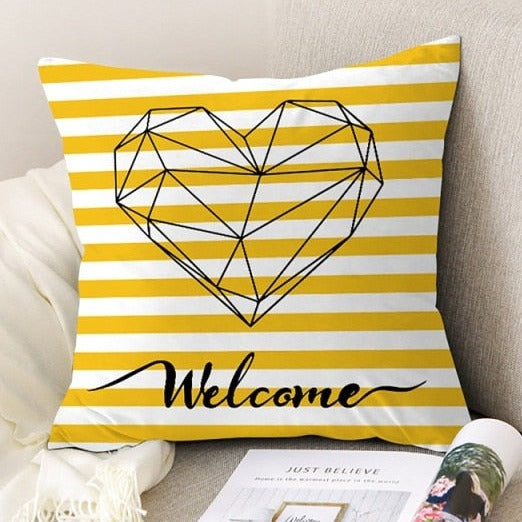 Geometric Yellow Pillowcase Decorative Cushion For Sofa DIY Printed Pillow Chair Car Cushion Christmas Home Decoration-Dollar Bargains Online Shopping Australia