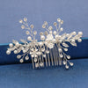 Silver Color Pearl Crystal Wedding Hair Combs Hair Accessories for Bridal Flower Headpiece Women Bride Hair ornaments Jewelry-Dollar Bargains Online Shopping Australia