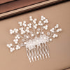 Silver Color Pearl Crystal Wedding Hair Combs Hair Accessories for Bridal Flower Headpiece Women Bride Hair ornaments Jewelry-Dollar Bargains Online Shopping Australia