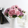 Silk Peony Bouquet Home Decoration Accessories Wedding Party Scrapbook Fake Plants Diy Pompons Artificial Roses Flowers-Dollar Bargains Online Shopping Australia