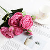 Silk Peony Bouquet Home Decoration Accessories Wedding Party Scrapbook Fake Plants Diy Pompons Artificial Roses Flowers-Dollar Bargains Online Shopping Australia