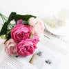 Silk Peony Bouquet Home Decoration Accessories Wedding Party Scrapbook Fake Plants Diy Pompons Artificial Roses Flowers-Dollar Bargains Online Shopping Australia