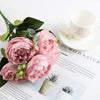 Silk Peony Bouquet Home Decoration Accessories Wedding Party Scrapbook Fake Plants Diy Pompons Artificial Roses Flowers-Dollar Bargains Online Shopping Australia